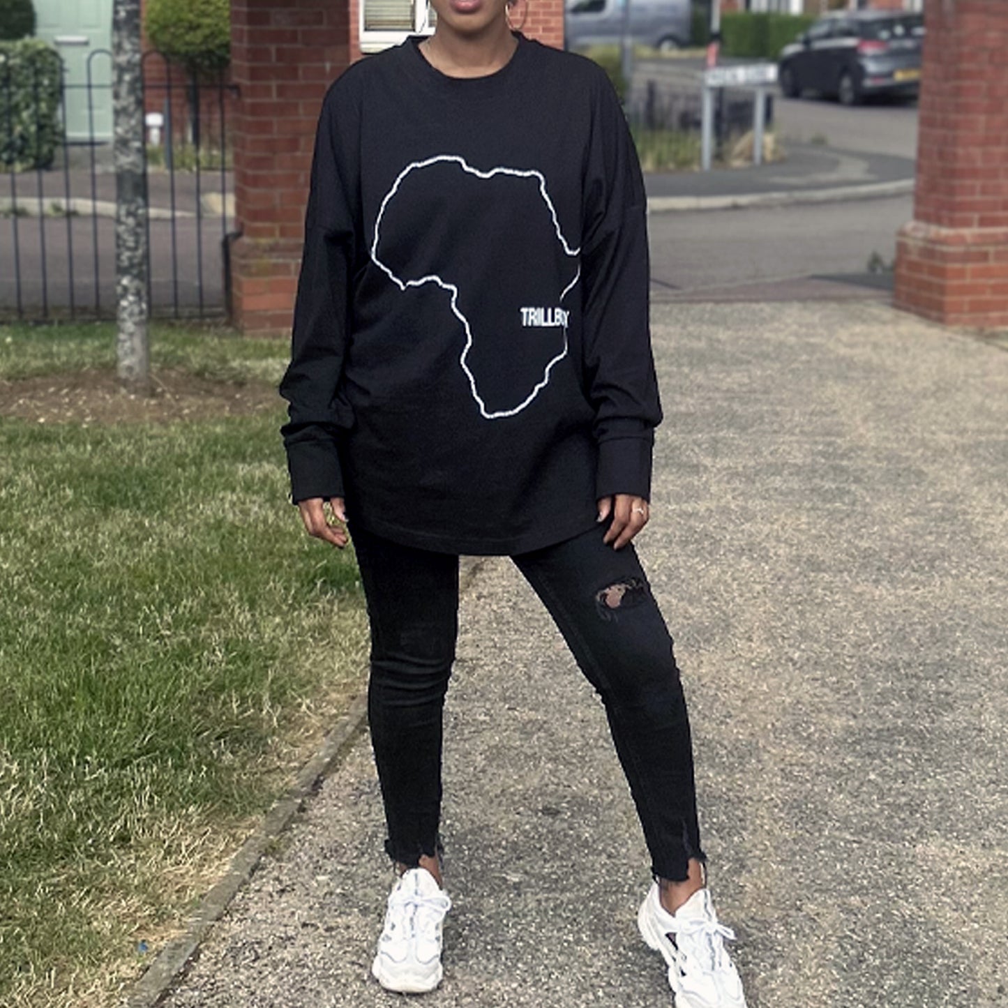 Africa Outline Oversize long-sleeve